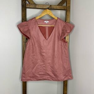 VOY Elegant Pink V-Neck Women's Top Size S